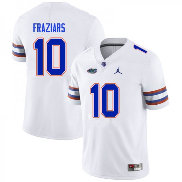 Men #10 Ja'Quavion Fraziars Florida Gators College Football Jerseys White